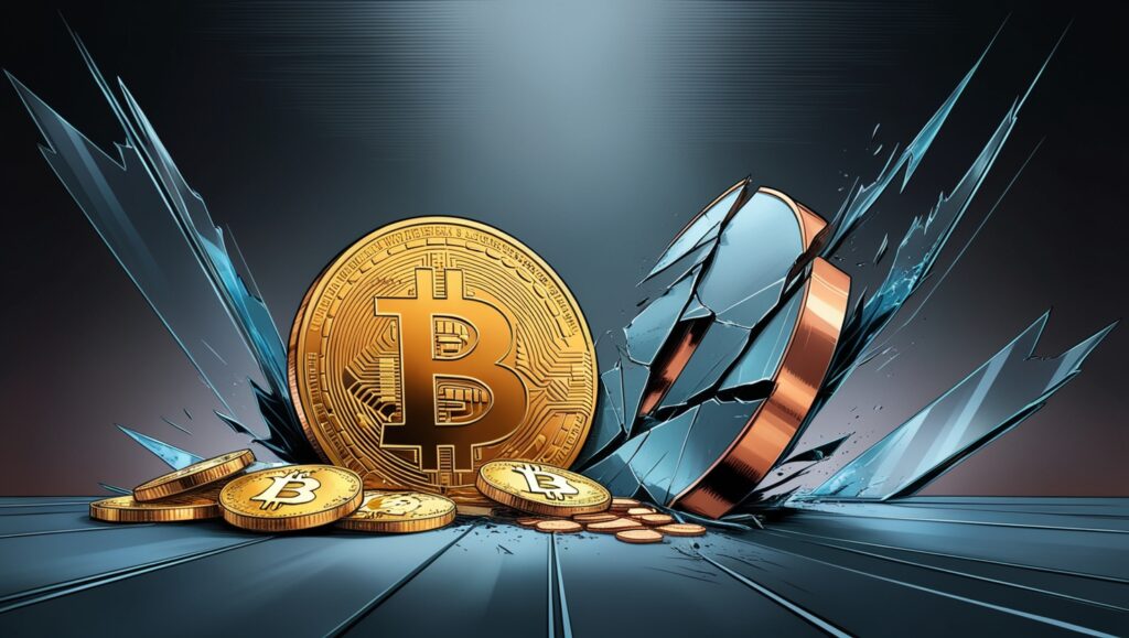 Bitcoins pris falder